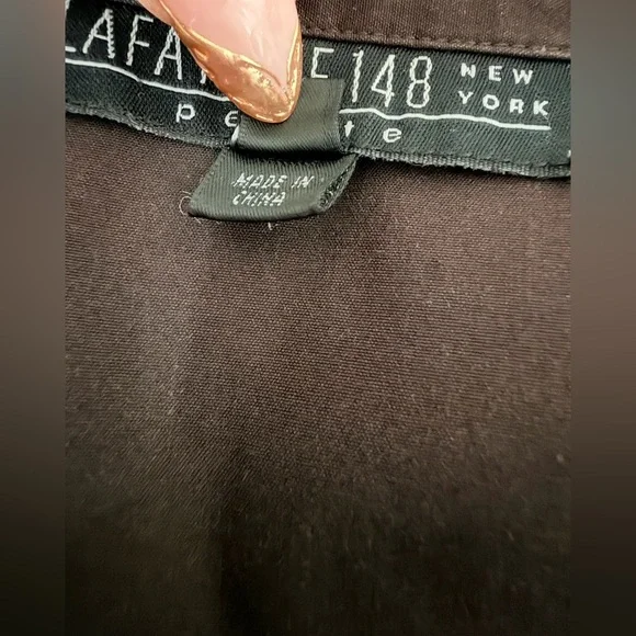 Lafayette 148 Brown Button-Up Cotton Blend Workwear Blouse Shirt size 10 - Picture 7 of 11